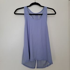 Lululemon tank top, periwinkle mesh, size 8 or 10, ties in back